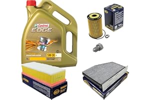 EISENFELS Inspektionspaket Wartungspaket Filterset mit 5 L Motoröl EDGE Titanium FST LL 5W-30, Ölfilter, Luftfilter, Innenraumfilter (Aktivkohle), Verschlussschraube