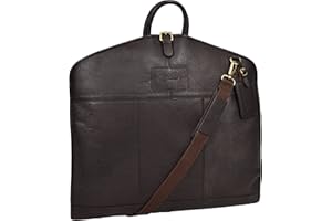 A1 FASHION GOODS Genuine Leather Suit Carrier Bag Brown Suiter Case Dress Garment Cover Travel Bag Fortune