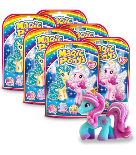 Craze Magic PONYS – 4 Figurines De Poneys Magiques Avec Tatouages, 18 à Collectionner – Dès 3 Ans
