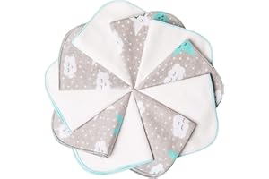 MimaDu Gasas para Bebé Recién Nacido - Paños de Muselina Algodón 25x25cm - Toallitas Faciales para Bebé - 100% Algodón (Gris Azul)