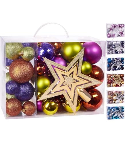 Inge-glas Morello Cherry - Lot De 6 Boules De Noël Rouges Pailletées 8 Cm - Incassables En Plastique - Déco Sapin Et Table