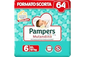 Pampers Baby Dry Mutandino XL, 64 Pannolini, Taglia 6 (15+ Kg)