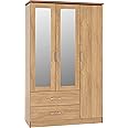 Seconique Charles 3 Door 2 Drawer Wardrobe in Oak Effect Veneer