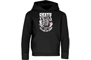 BADDERY Dziecięcy sweter: Skate Till Death - bluza z kapturem Pulli Skateboard Skater Board SK8 - prezent dla chłopca, dziewczynki, dziecka sport