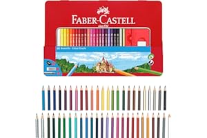 FABER-CASTELL Coffret de Crayons de Couleur Multicolore Étui en métal 36 lápices Rouge