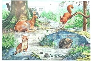 TIMBRE FRANCE Bloc N’36 Neuf et Authentique de 4 Timbres de France de 2001 avec N’ 3381 à 3384. Animaux de France : hérisson, écureuil..