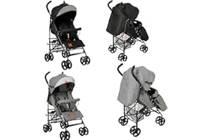 Kidmeister Leichter Liegebuggy S9A Buggy Jogger Kinderwagen Sportwagen Kindersportwagen verstellbarer Rückenlehne Schwarz