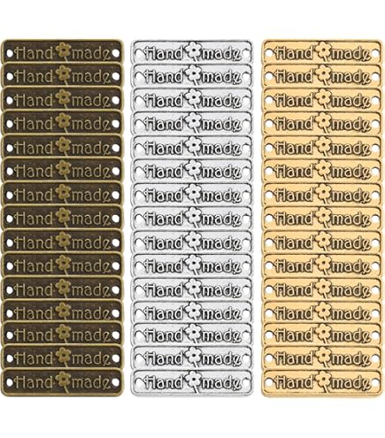10 Etichette Metalliche Fatte A Mano Per Abbigliamento - Zinca Leggera 3.6x1 Cm Per Jeans, Borse E Progetti DIY - Foto 11