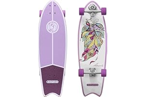 STAR SCOOTER Monopatín Surf Skateboard Longboard Vintage Retro Cruiser 65mm ABEC-11