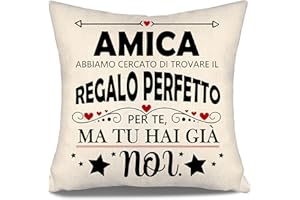 AOSUMIN Amica abbiamo cercato di trovare il regalo perfetto per te, ma tu hai già noi Divertenti copricuscini per amiche Regalo di amicizia per donne ragazze Regalo di compleanno Regalo di Natale(amica-b)