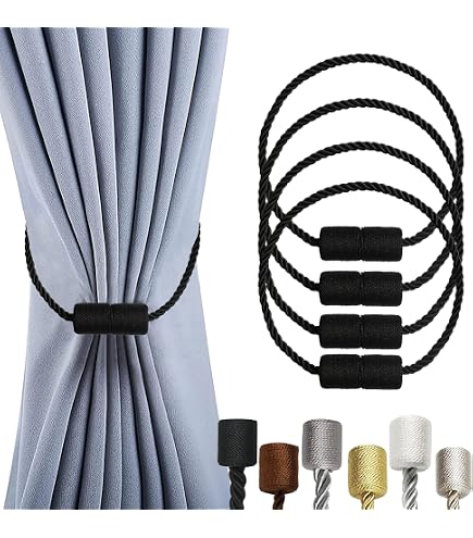 Hion Embrasses de Rideaux Noir 2 pièces, Embrasses de Rideaux Supports de Crochets de Rideaux muraux pour Rideaux Hion Embrasses de Rideaux Noir 2 pièces, Embrasses de Rideaux Supports de Crochets de Rideaux muraux pour Rideaux