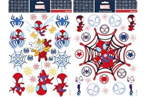 CHRISTMAS INSPIRATIONS Fensterbilder Baby Spiderman Sticker Marvel 30x40cm 2 Bögen selbsthaftend ohne Kleber statische Fenstersticker (Baby Spiderman)