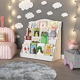 Mingitav Lucky Montessori Ahşap &Ccedil;ocuk Odası 4 Raflı Kitaplık (Beyaz)