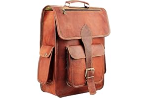 HULSH 16 Inch Genuine Leather Backpack for Women and Mens Leather backpack and Leather laptop backpack for Women | Leather backpack for men Perfect mens backpack for daily use Retro backpack Vintage