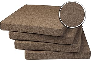 sunnypillow Set di 4 Cuscini per Sedia con Nastri - 40 x 40 cm - Comodi Cuscini da 5 cm di Spessore, per Sedie/Panche in Casa e in Giardino - Seduta Per uso Interno ed Esterno - Marrone