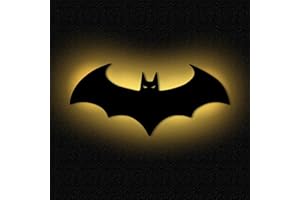 ‎NAMOFACTUR DIY Wandlampe Fledermaus Batman I Nachtlicht Deko Licht Wohnzimmer Kinderzimmer Kinder I MDF Holz Batteriebetrieb