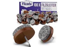 Filzada® 100x Filtglidspik Ø 24 mm Brun - Möbelglidare Stolsglidare Filt