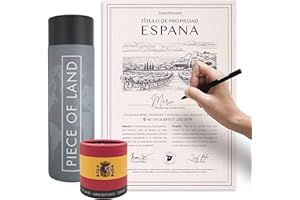 happylandgifts® Véritable parcelle de terre - ESPAGNE | Cadeau original pour la famille et les amis | Certificat de propriété foncière personnalisé | Cadeaux espagnols |Madrid |Barcelone