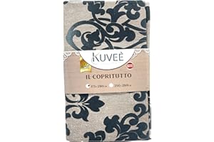 Riad Arredo Telo Arredo Copridivano Copriletto Grandfoulard Fantasia Damascato - Lenzuolo Copritutto Multiuso Salvadivano Elegante (Nero, 2 Piazze - 250x280 cm)