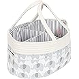Babycurls Baby Nappy Caddy Organiser For Newborn Essentials Large Portable Diaper Organiser with Carry Handles 3 Compartments 6 Side Pockets for Wipes Cream Sacks