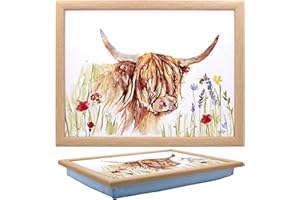 Tamersgifts Cushioned Laptrays Lap Tray TV Dinner Bean Bag Padded Cushion Gift (Countryside Cow Laptray)