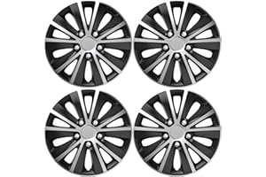 SAKURA Versaco Car Wheel Trims RAPIDENCBS13 - Black/Silver 13 Inch 10-Spoke - Boxed Set of 4 Hubcaps - Includes Fittings/Instructions