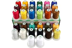 New brothread 32 carretes Poliéster Bordado Máquina Hilo 1000M cada carrete - Colores similares a Janome y RA Colores - Surtido 3