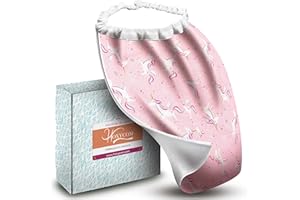 Hoxycom Grand Bavoir Bébé En Tissu Coton Et Eponge Bambou Avec Passe Tete Elastique, Grande Taille. Serviette Table Enfant Elastique Fabriqué En France.