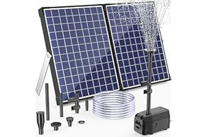 Biling Solar Teichpumpe 35W Solar Springbrunnen für außen 1500L/H, Solarbrunnen mit 2M Wasserleitung Solarpumpe mit Filter 5M Leitungslänge 2.5M Förderhöhe Solar Wasserpumpe Garten für Teich Pool