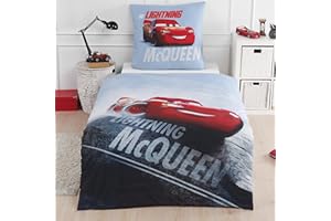 TERMANA Cars Bed Linen Duvet Cover 135 x 200 cm 80 x 80 cm · Children's Car Bed Linen for Boys Disney's Cars Car · 2-Piece · Cotton