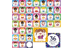 HEBAYY 72 PCS Emotions Matching Game, 36 Pairs Feelings Memory Matching Cards Emotional Learning Activities Calm Down Corner Supplies for Baby Toddler Pre-K Preschool Kindergarten Autism ADHD