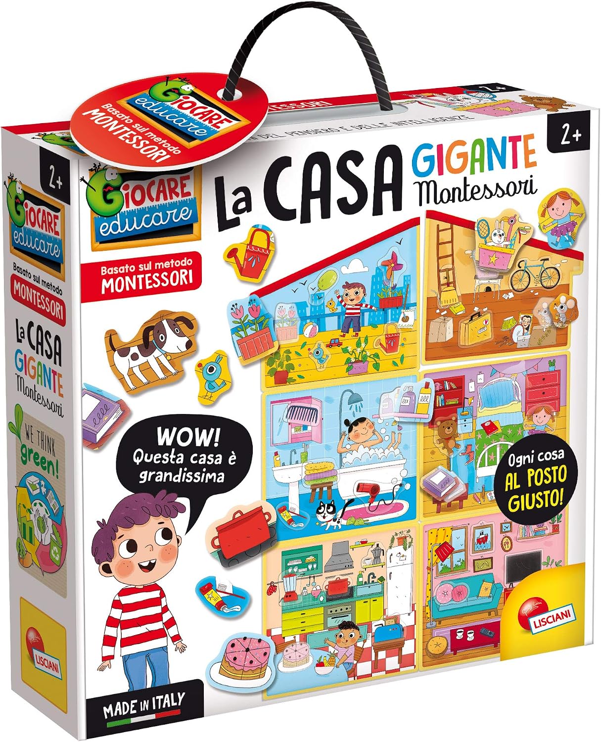 Lisciani - MONTESSORI - La Casa - Rompecabezas Para Niños a Partir de 2 años - Enseña a Colocar cada Cosa en su Lugar en la Casa - Juego Educativo - Fabricado en Italia
