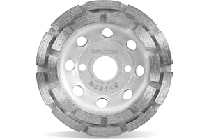 FD-WORKSTUFF Mola a tazza diamantata Premium │ 1 pezzo │ Ø 125 mm x 22,2 mm │ 2 file │ per calcestruzzo, granito, muratura, pietra naturale │ compatibile con smerigliatrici angolari