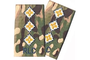 Contact Left Embroidery Pair RLC Blue on Multicam/MTP Match Captain Rank Slides/Epaulettes