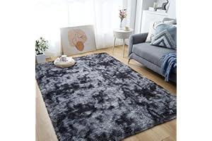 Lommegy Tapis Salon Shaggy Tapis Chambre 120 * 160CM Doux Moelleux Moderne Grand Tapis de Salon Longs Tapis Antidérapant Décoration pour Salon Chambre