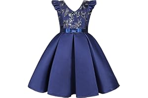 BUNNY LULU Filles Robe inclinée épaule Demoiselle d’honneur Mariage Princesse Arc des Enfants Bal d’Anniversaire soirée Spectacle Lavande