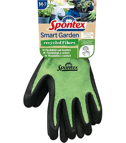 Spontex Garden, vielseitige Gartenhandschuhe für feuchte Gartenarbeiten, verstellbares Bündchen - 1 Paar, Gr. L, Grün