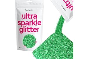 Hemway Ultra Étincelle Glitter vert émeraude 100 g / 0,35 oz multi-usages résine époxy Arts & Crafts cosmétiques Safe corps cheveux visage Nail Art Beauté Fleurs Weddings Poudre poussière premium
