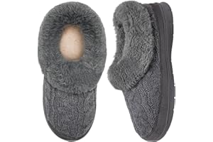 MABOVE Slippers Women Fluffy Slippers Ladies Memory Foam Slippers Winter Warm Closed-back Home Slippers