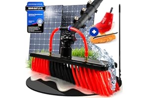 WASSERHELD Teleskop Waschbürste bis 4,4m mit Teleskopstiel ausziehbar - Teleskopbesen Fensterreinigung Dachrinnenreiniger, PV Reinigungsbürste Fensterwischer