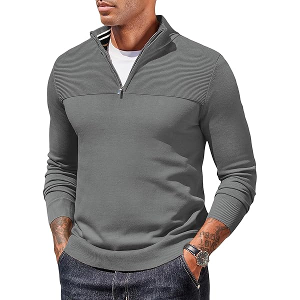COOFANDY Heren Trui 1/4 Ritssluiting Coltrui Gebreide Trui Wintertrui Pullover Lange Mouw Ritssluiting Jumper Coltrui Trui Werk Sweater voor Mannen Licht Khaki XL COOFANDY Heren Trui 1/4 Ritssluiting Coltrui Gebreide Trui Wintertrui Pullover Lange Mouw Ritssluiting Jumper Coltrui Trui Werk Sweater voor Mannen Licht Khaki XL