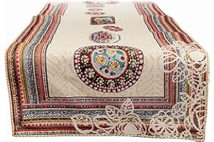 GIURI TESSUTI - RUNNER Centrotavola in tessuto Gobelin Jacquard, Realizzato a mano in Italia (RUNNER - CERCHI)