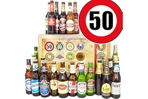 OSTPRODUKTE-VERSAND Geschenkideen für Männer zum 50. - mit 24 Biersorten der Welt - Bier Paket - Kalender Weihnachten Bier 2023