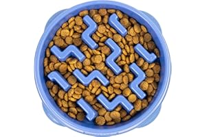 Outward Hound Fun Feeder Slo Bowl - Miska dla psów spowolniająca jedzenie - kolor niebieski - rozmiar M/mini