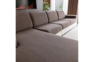 ‎OHSIO OHSIO Stretch Sofa Sitzkissenbezug - Rutschfester Sofa Überzug, Waschbarer Sofabezug, Universeller Couch Überzug, Strapazierfähig & pflegeleicht(Braun, 1x Sitzbezug L)