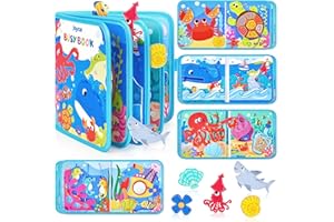 JoyCat Libro Montessori 1 año, Océano Busy Board Libro Actividades Juguetes Montessori para Niños 1 2 3 años, Regalo Niño Niña Cumpleaños Navidad