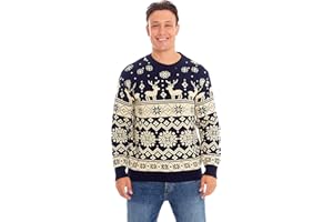 New Camp Ltd Christmas Xmas Womens Unisex Mens Jumper Novelty Fairisle Santa Party Sweater Jumper Santa Night Sky Wine Exclusively to Sizes - S/M/L/XL/2XL/3XL/4XL