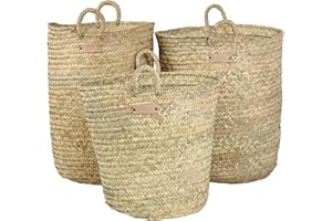 Bohome Living - Panier de Rangement Osier, Panier Linge Sale Naturel, Panier à Jouets (L 60cm)