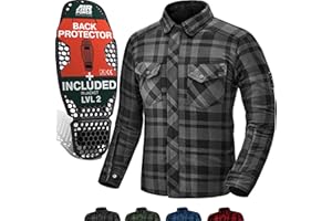 SHIMA RENEGADE Motorradhemden Herren und Damen - Motorrad Kariertes Hemd mit Protektoren Jacke Flanell Lumber Aramid