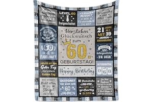 AOWINS 60 Geburtstag Mann, 60.ter Geburtstag Mann, Geschenke 60 Geburtstag Mann, Geburtstag 60 Mann, Geschenke für Männer ab 60, 60er Geburtstag Mann, Geschenk Papa/Opa/Ehemann Geburtstag Decke 150×130CM